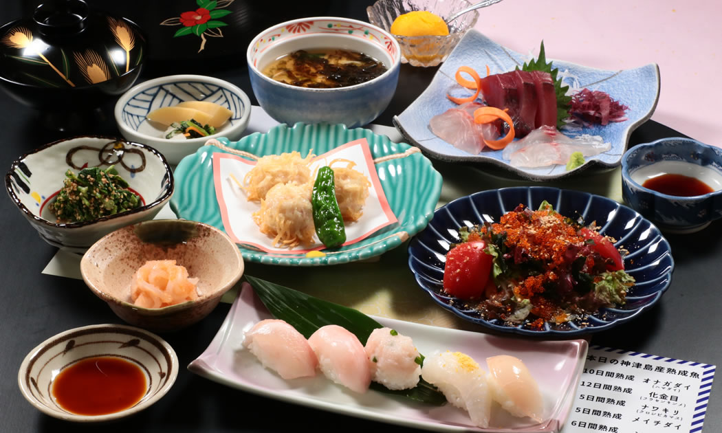 津本式熟成魚寿司付きコース
